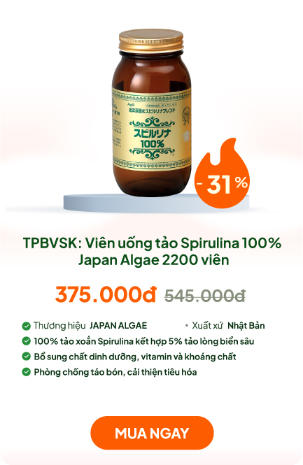 TPBVSK: Viên uống tảo Spirulina 100% Japan Algae 2200 viên, tăng sức khỏe, cải thiện tiêu hóa